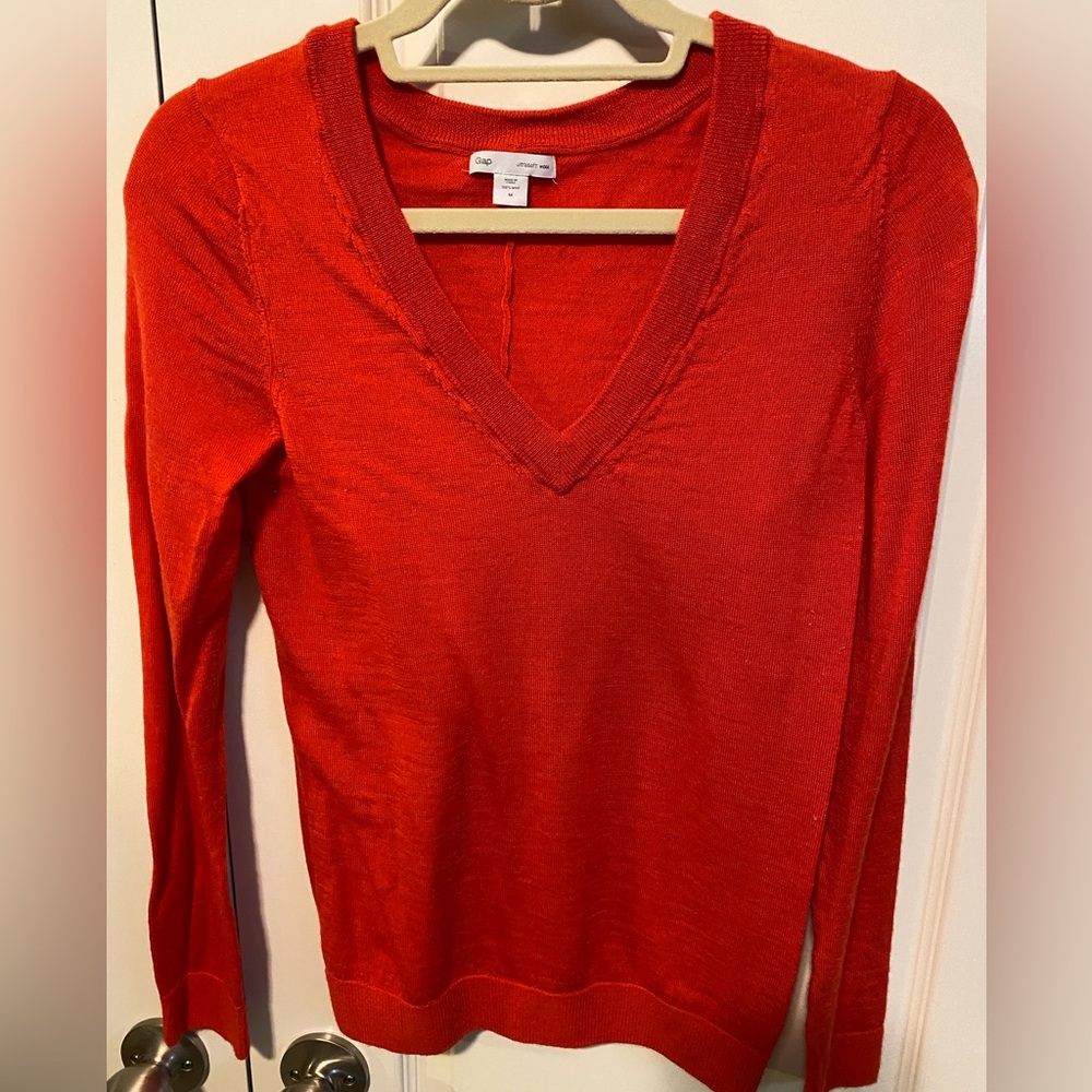 Gap Orange 100% Ultrasoft Wool Sweater